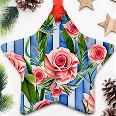 Chic watercolor flowers Ornament (Star)