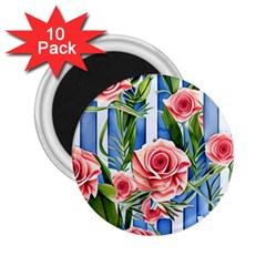 Chic Watercolor Flowers 2 25  Magnets (10 Pack)  by GardenOfOphir