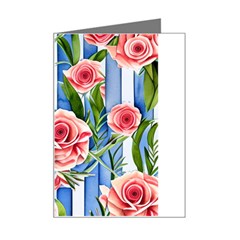 Chic Watercolor Flowers Mini Greeting Card by GardenOfOphir