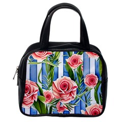 Chic watercolor flowers Classic Handbag (One Side)