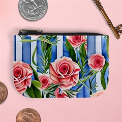 Chic Watercolor Flowers Mini Coin Purse by GardenOfOphir