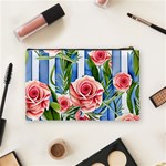 Chic watercolor flowers Cosmetic Bag (Medium) Back