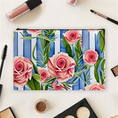 Chic watercolor flowers Cosmetic Bag (Large)