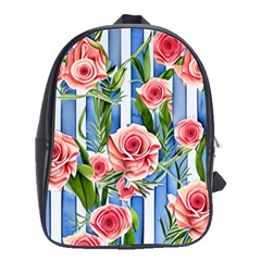 Chic Watercolor Flowers School Bag (large) by GardenOfOphir