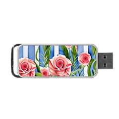 Chic Watercolor Flowers Portable Usb Flash (one Side) by GardenOfOphir