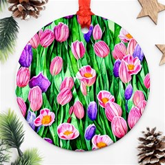 Combined Watercolor Flowers Ornament (round) by GardenOfOphir