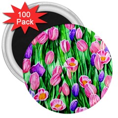 Combined Watercolor Flowers 3  Magnets (100 Pack) by GardenOfOphir