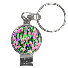 Combined Watercolor Flowers Nail Clippers Key Chain by GardenOfOphir