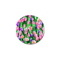 Combined Watercolor Flowers Golf Ball Marker (4 Pack) by GardenOfOphir