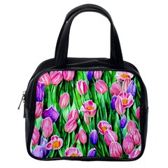 Combined Watercolor Flowers Classic Handbag (one Side) by GardenOfOphir