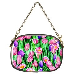 Combined Watercolor Flowers Chain Purse (two Sides) by GardenOfOphir