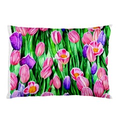 Combined Watercolor Flowers Pillow Case by GardenOfOphir