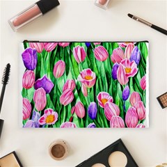 Combined Watercolor Flowers Cosmetic Bag (large) by GardenOfOphir