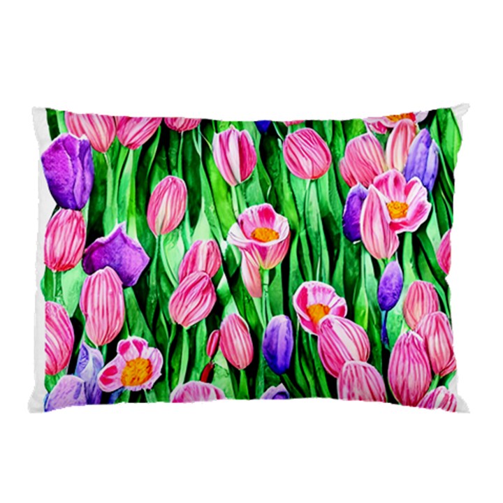 Combined watercolor flowers Pillow Case (Two Sides)