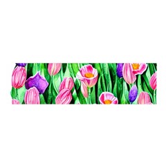 Combined Watercolor Flowers Oblong Satin Scarf (16  X 60 ) by GardenOfOphir