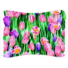 Combined Watercolor Flowers Velour Seat Head Rest Cushion by GardenOfOphir