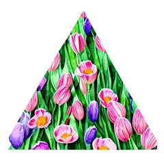 Combined Watercolor Flowers Wooden Puzzle Triangle by GardenOfOphir