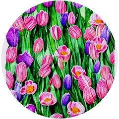 Combined Watercolor Flowers Uv Print Round Tile Coaster by GardenOfOphir