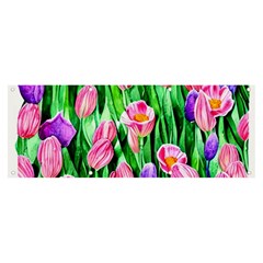 Combined Watercolor Flowers Banner And Sign 8  X 3  by GardenOfOphir