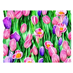 Combined Watercolor Flowers Premium Plush Fleece Blanket (extra Small)