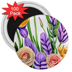 Classy Watercolor Flowers 3  Magnets (100 Pack) by GardenOfOphir