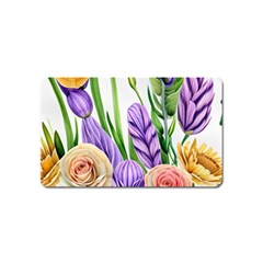 Classy Watercolor Flowers Magnet (name Card) by GardenOfOphir