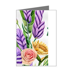 Classy Watercolor Flowers Mini Greeting Card by GardenOfOphir