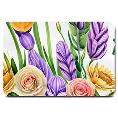 Classy Watercolor Flowers Large Doormat by GardenOfOphir