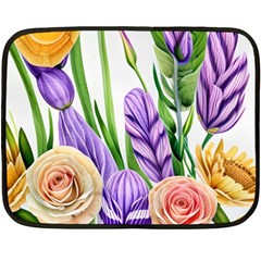 Classy Watercolor Flowers Fleece Blanket (mini) by GardenOfOphir