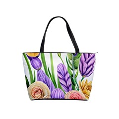 Classy Watercolor Flowers Classic Shoulder Handbag by GardenOfOphir