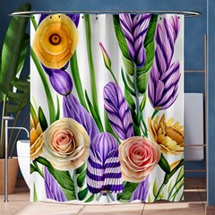 Classy Watercolor Flowers Shower Curtain 60  X 72  (medium)  by GardenOfOphir