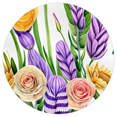 Classy Watercolor Flowers Round Trivet by GardenOfOphir