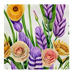 Classy Watercolor Flowers Banner And Sign 4  X 4  by GardenOfOphir