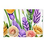 Classy watercolor flowers Crystal Sticker (A4) Front