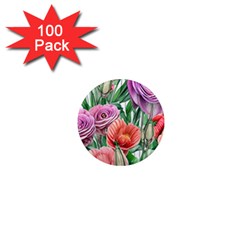 Captivating Watercolor Flowers 1  Mini Magnets (100 Pack)  by GardenOfOphir