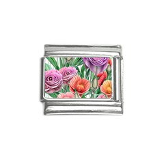 Captivating Watercolor Flowers Italian Charm (9mm)