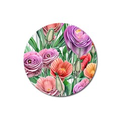 Captivating Watercolor Flowers Magnet 3  (round) by GardenOfOphir