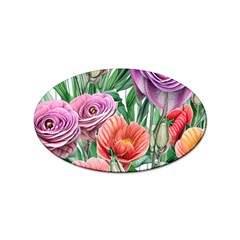 Captivating Watercolor Flowers Sticker Oval (10 Pack) by GardenOfOphir