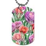 Captivating Watercolor Flowers Dog Tag (Two Sides) Front