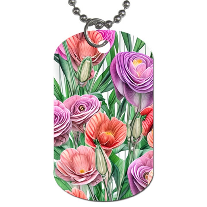 Captivating Watercolor Flowers Dog Tag (Two Sides)