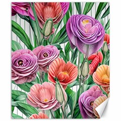 Captivating Watercolor Flowers Canvas 8  X 10  by GardenOfOphir