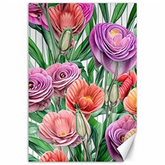 Captivating Watercolor Flowers Canvas 12  X 18  by GardenOfOphir