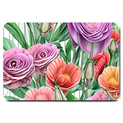 Captivating Watercolor Flowers Large Doormat by GardenOfOphir