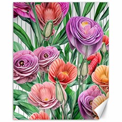 Captivating Watercolor Flowers Canvas 11  X 14  by GardenOfOphir