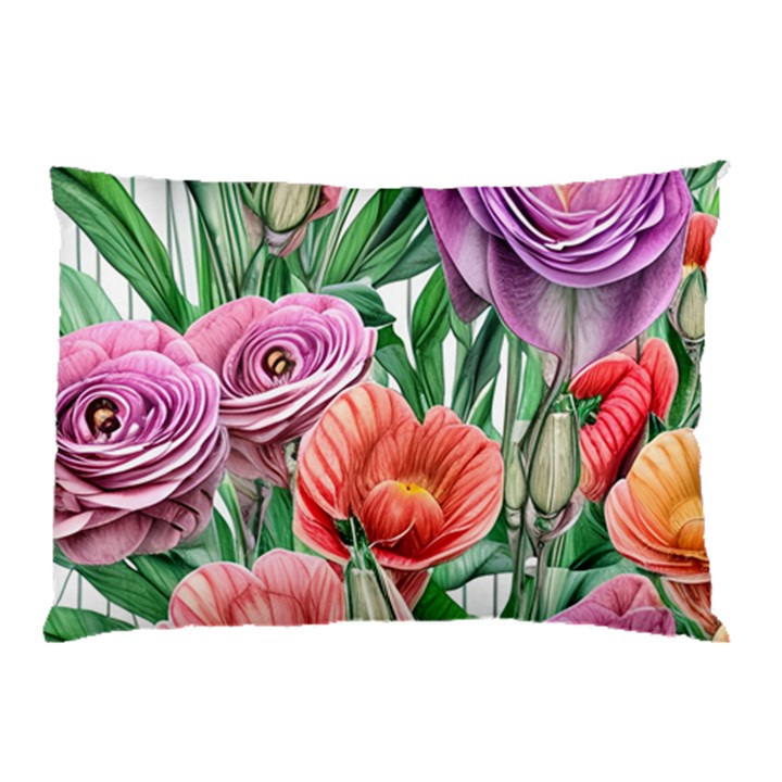 Captivating Watercolor Flowers Pillow Case