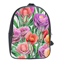 Captivating Watercolor Flowers School Bag (large) by GardenOfOphir