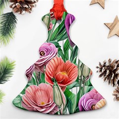 Captivating Watercolor Flowers Christmas Tree Ornament (two Sides) by GardenOfOphir