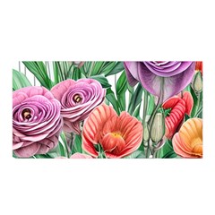 Captivating Watercolor Flowers Satin Wrap 35  X 70  by GardenOfOphir