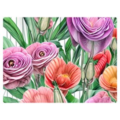 Captivating Watercolor Flowers One Side Premium Plush Fleece Blanket (extra Small) by GardenOfOphir