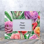 Captivating Watercolor Flowers White Tabletop Photo Frame 4 x6  Front